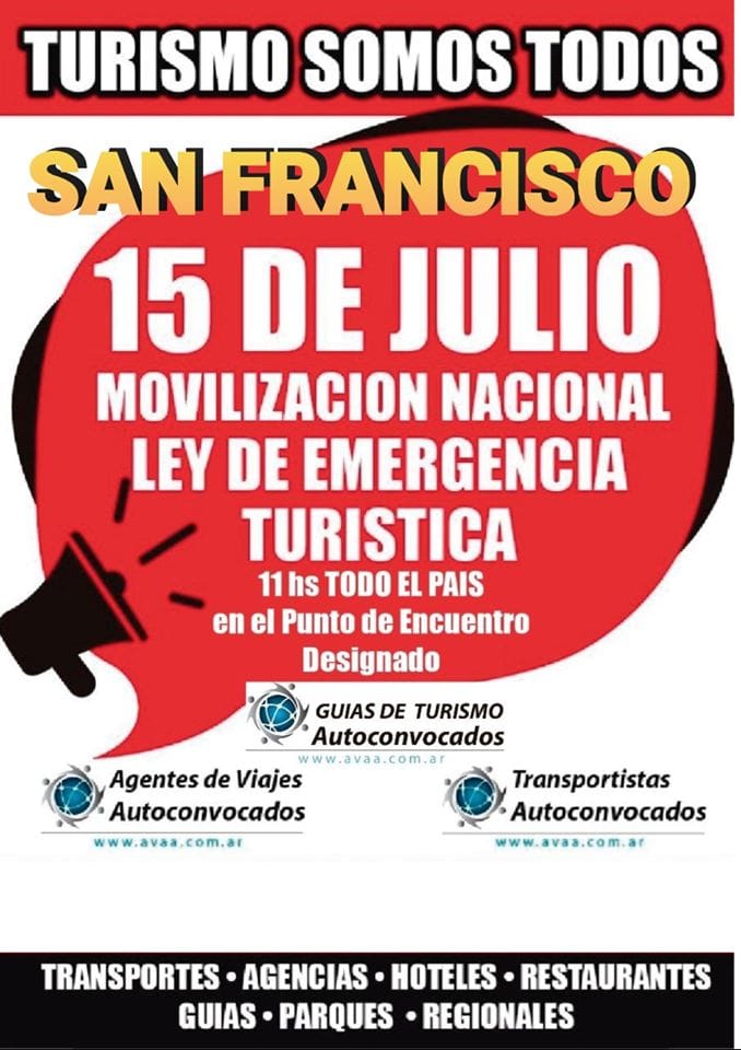 Agentes de turismo marcharán en San Francisco