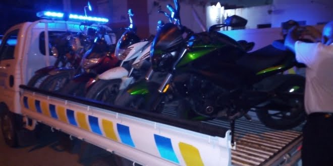 Secuestraron 37 motocicletas y un remis
