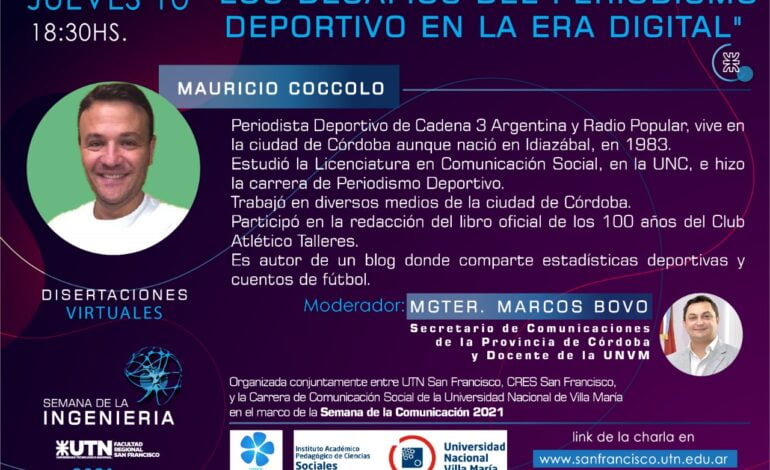 Se viene la charla de “Los Desafíos del Periodismo Deportivo en la Era Digital”