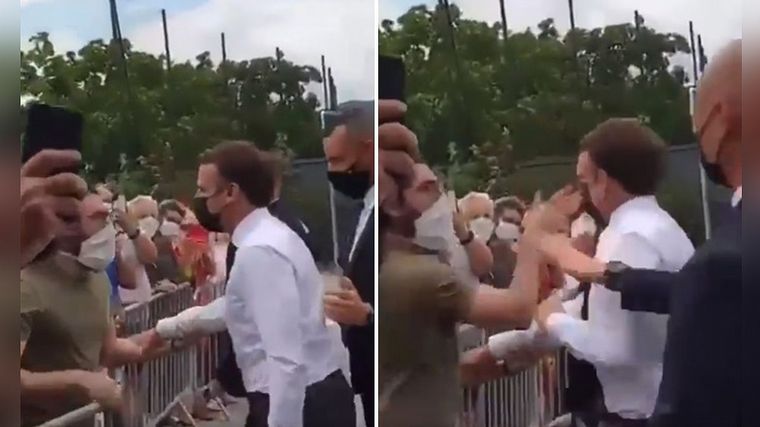 Francia: un hombre cacheteó al presidente Macron