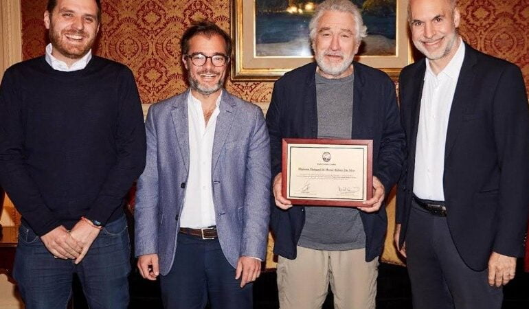 Rodríguez Larreta se reunió con De Niro y le entregó la distinción de Huésped de Honor de la Ciudad