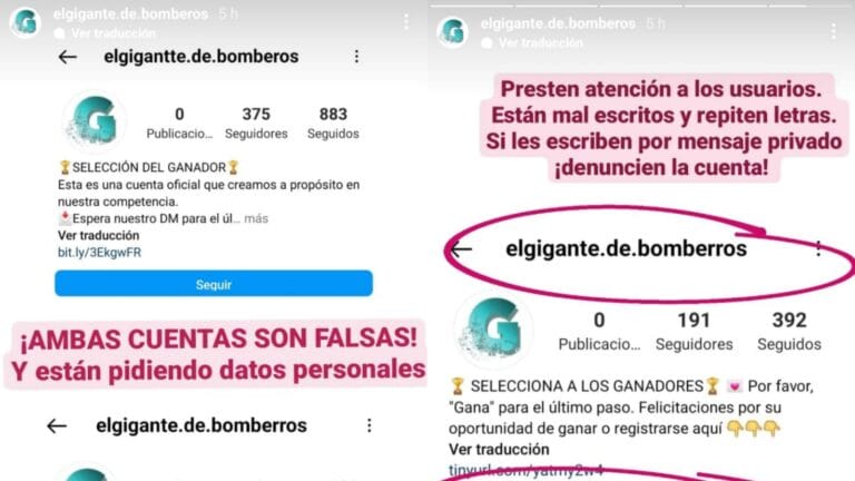 Bomberos Voluntarios alerta por cuentas falsas en redes sociales