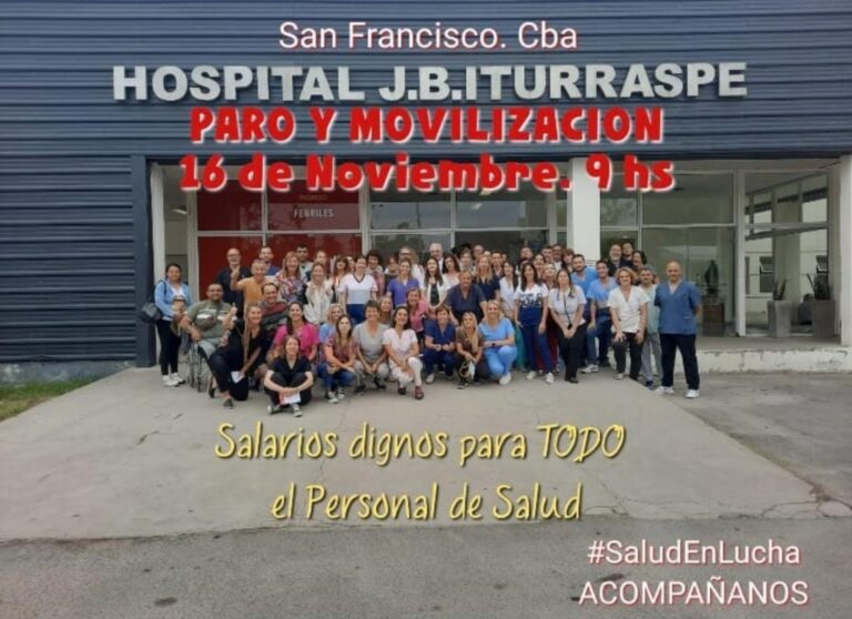 Reclamo de trabajadores de la Salud Pública