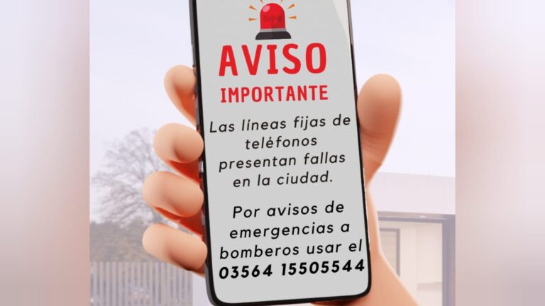 Avisos de emergencias a bomberos al 03564-15505544