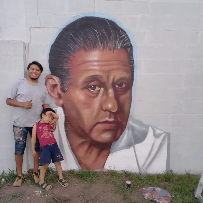 «Monchito» realizó un mural del Dr. Favaloro