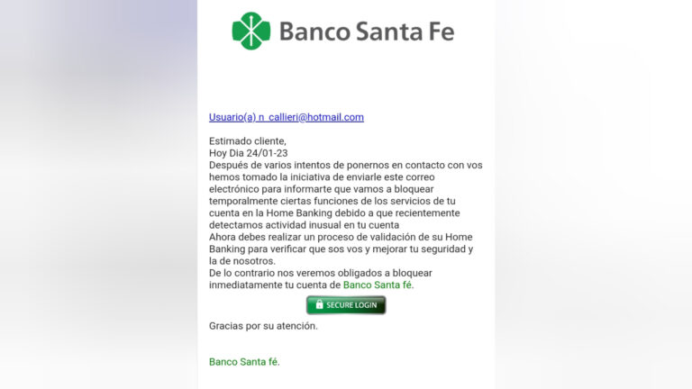 Vecinos denuncian intentos de estafas virtuales