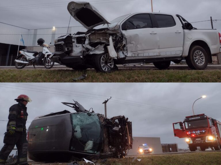 Fuerte accidente en la Ruta 19 , acceso este a nuestra ciudad