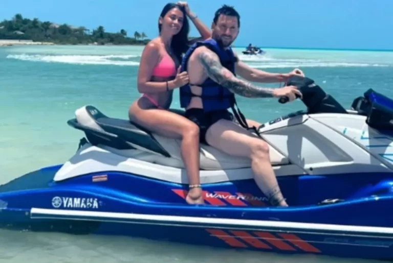 Las vacaciones de Messi y Antonella.
