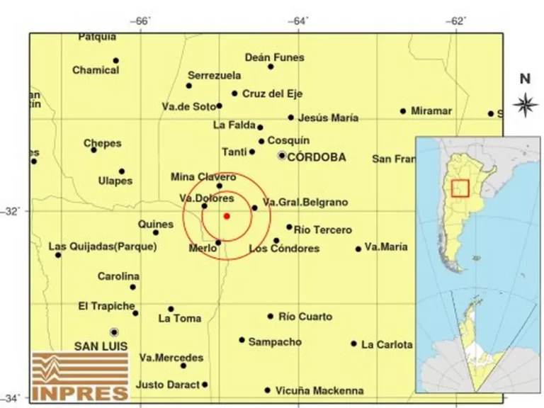 Un sismo de 3,4 grados se registró este sábado en el valle de Traslasierra