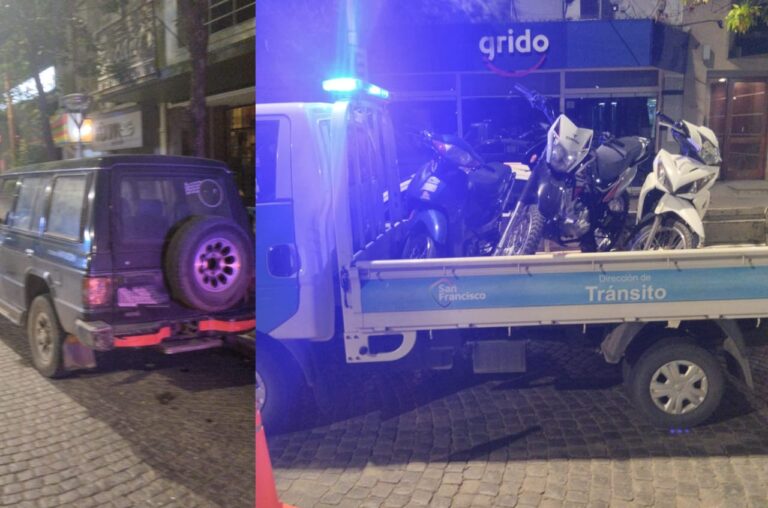 Secuestro de camioneta y motocicletas al cierre de un boliche