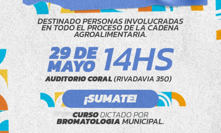 Arroyito: curso de manipulación segura de alimentos para la comunidad agroalimentaria