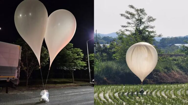Corea del Norte lanzó más de 260 globos con basura y excremento a Corea del Sur