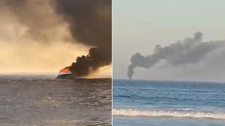 Una lancha se prendió fuego y los turistas se tiraron al mar para salvarse
