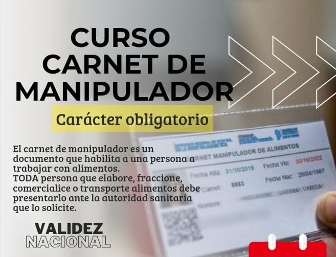 El municipio lanzó el curso «Carnet manipulador de alimentos»