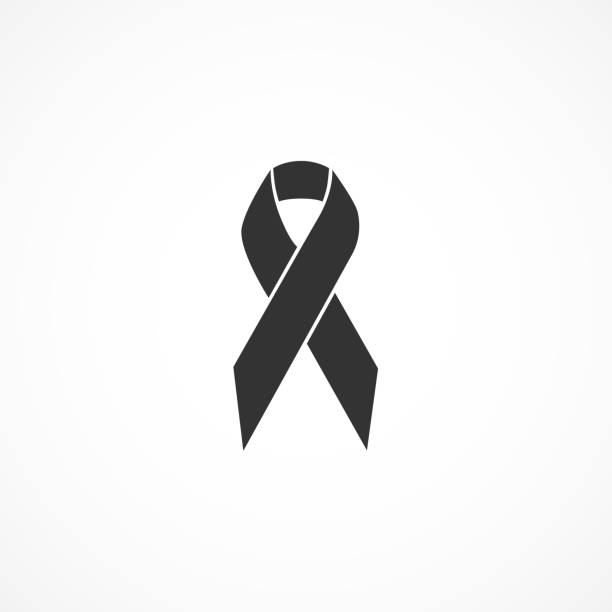 Vector image of black ribbon icon.