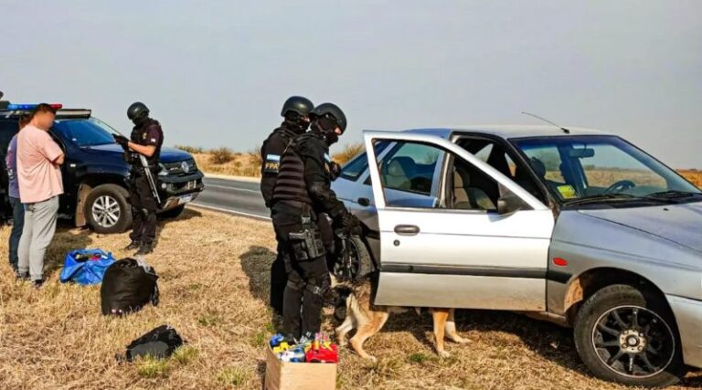 Fuerza Policial Antinarcotráfico secuestra drogas en ruta 13