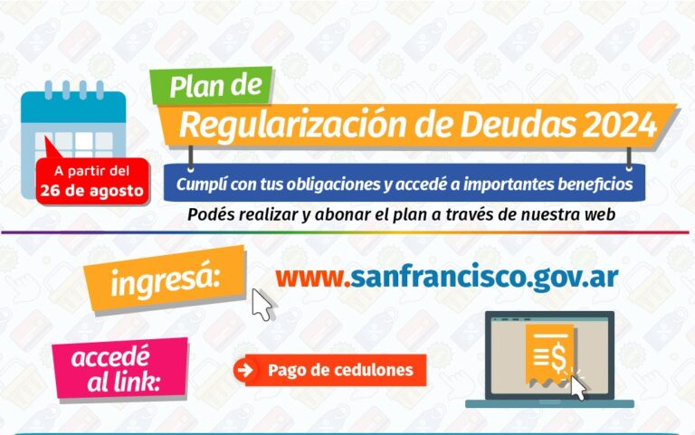 Implementarán el Plan de regularización de deudas 2024