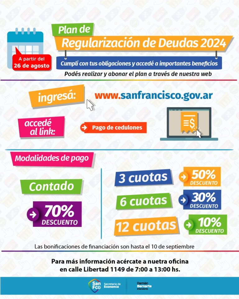Desde este lunes se puede adherir al Plan de Regularización de Deudas