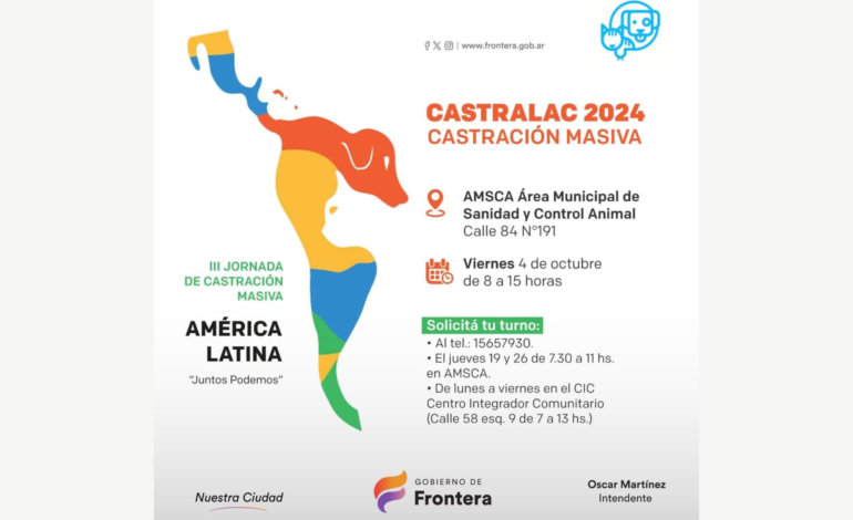  Frontera participará de la nueva jornada de castración masiva en América Latina