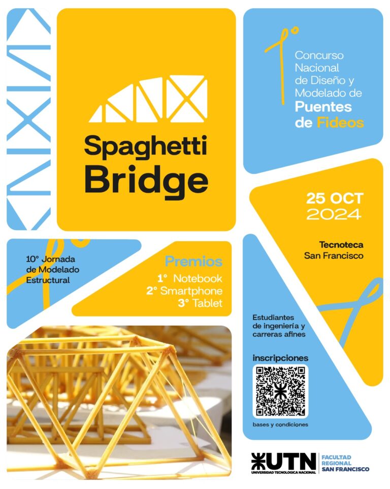 Se viene el Spaghetti Brigde, el 1° Concurso Nacional de Diseño y Modelado de Puentes de Fideos