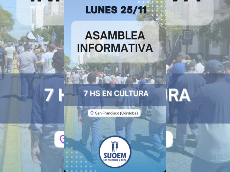 Comienzo de semana con asamblea del SUOEM suspendida