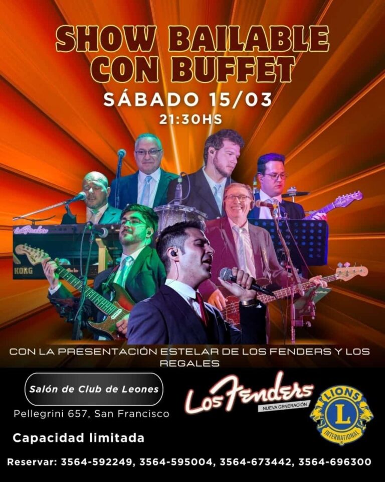 Llega un show bailable con buffet a Club de Leones