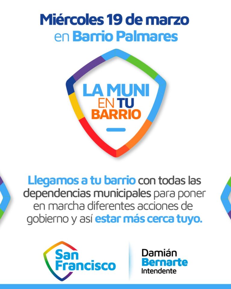 Este miércoles «La Muni en tu Barrio» llega a Palmares