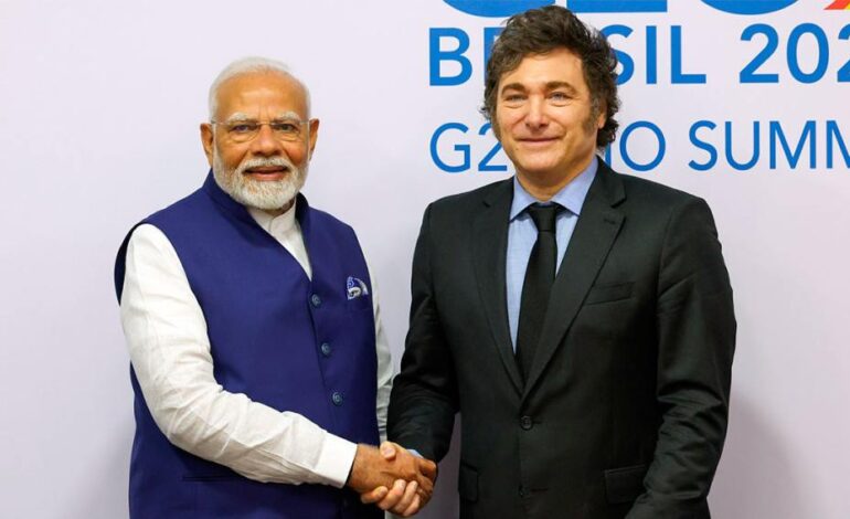 El primer ministro de India visitará Argentina para mantener una bilateral con Javier Milei
