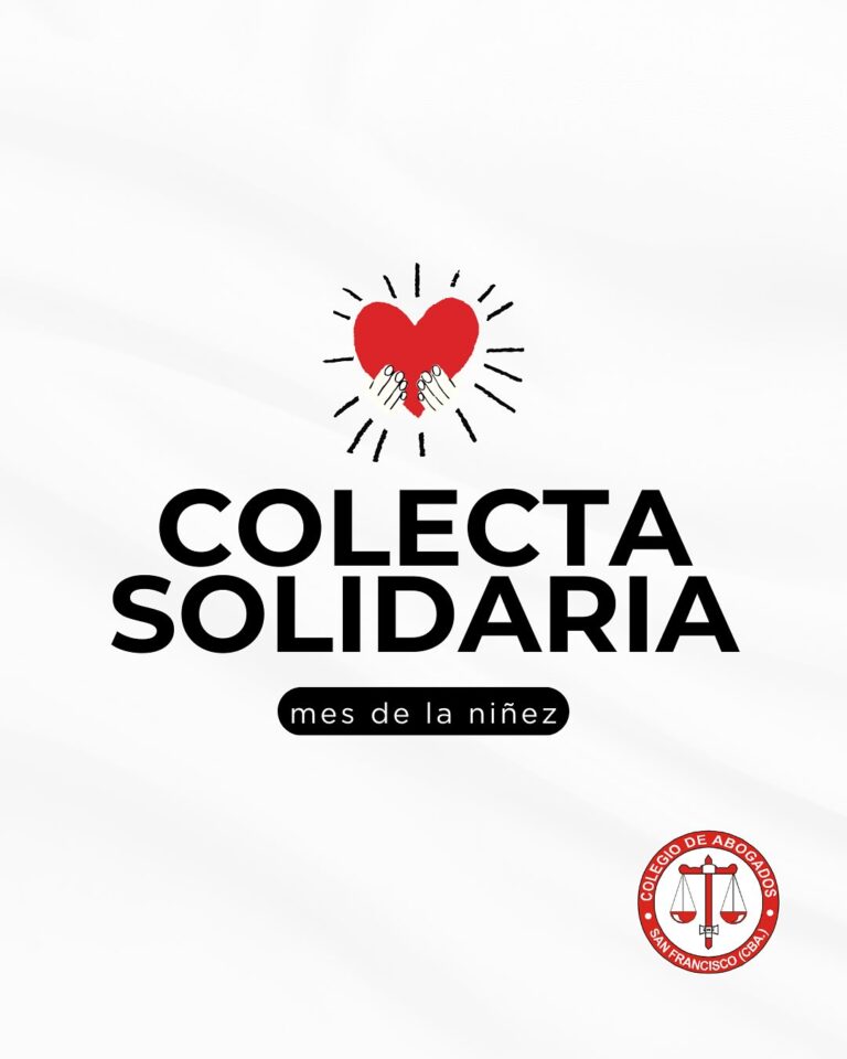 Colegio de Abogados de San Francisco lanzó una colecta solidaria por el Mes de la Niñez