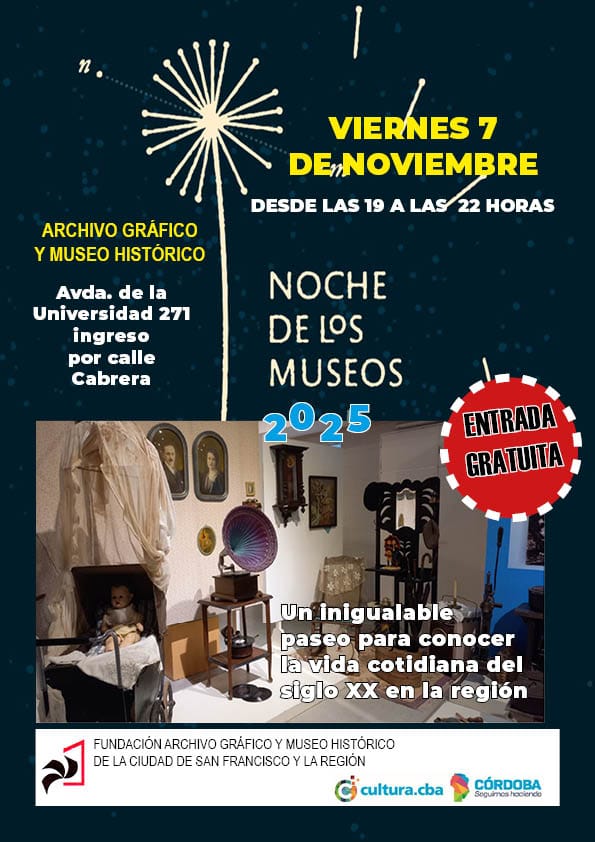 Invitación a la Noche de los Museos en el Archivo Gráfico y Museo Histórico