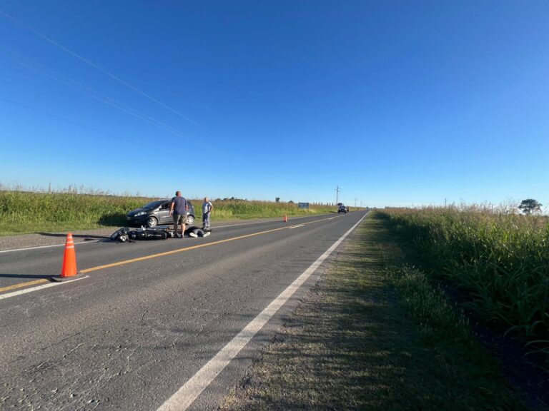 Ruta 158: buscan a la plancha de auxilio que huyó tras chocar a un motociclista
