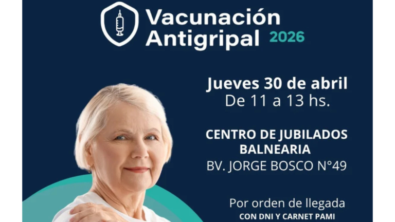 PAMI lanzó la vacunación antigripal gratuita y sin turno en Balnearia y Miramar