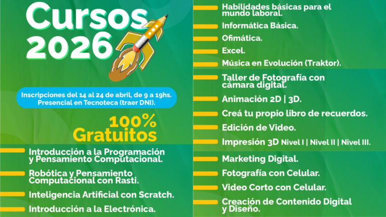 La Tecnoteca San Francisco abre inscripciones a una amplia propuesta de cursos y talleres para todas las edades