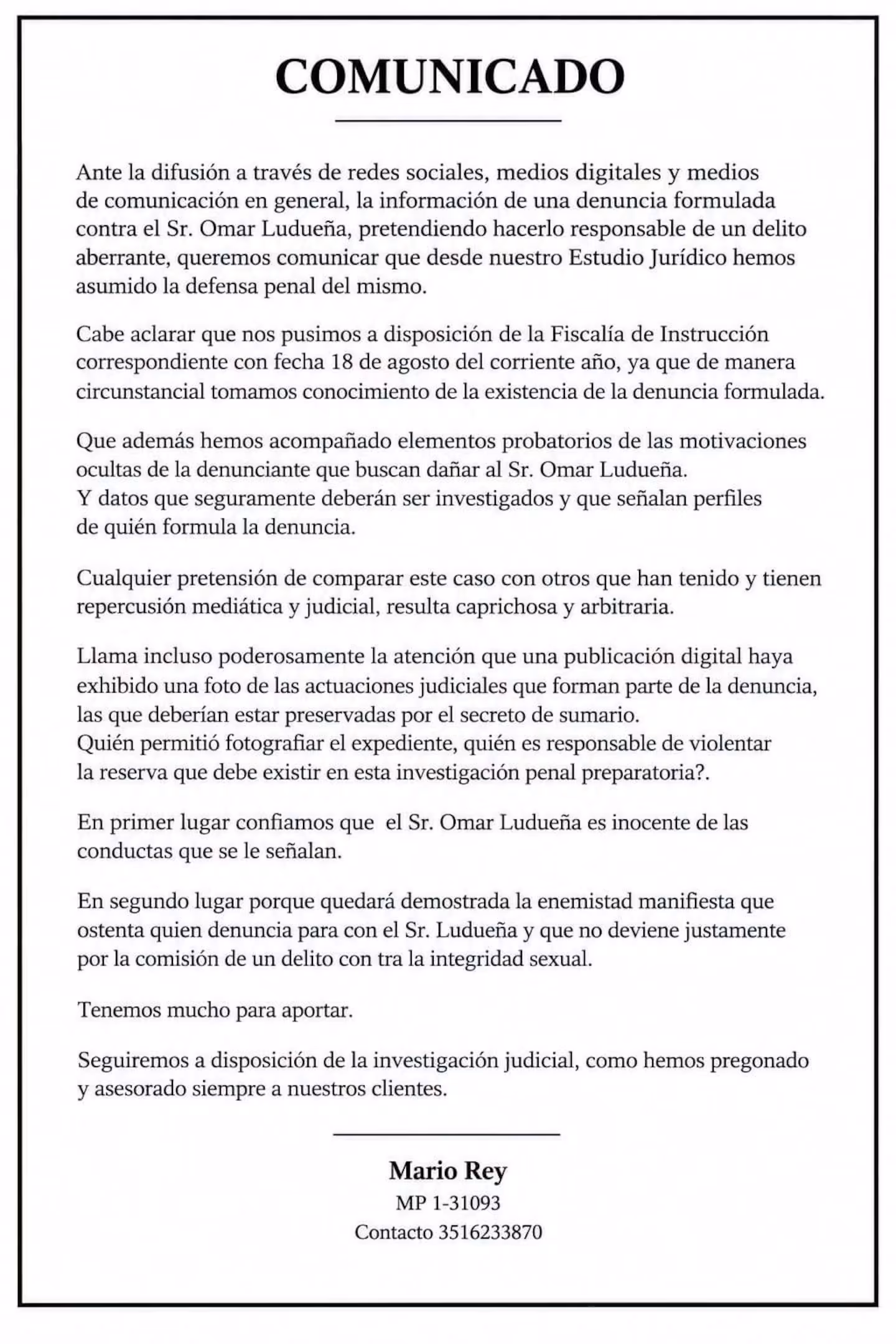 Inocente la defensa del empleado de la legislatura tras la denuncia por abuso sexual RSNCV72SHZASBEBQDPUY4JJYWI